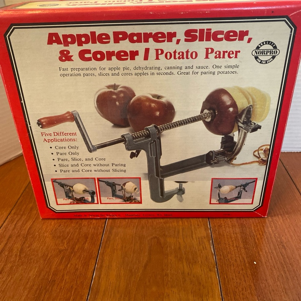 VTG Norpro Apple/ Potato Parer, Slicer, & Corer Metal w/ Clamp canning Baking